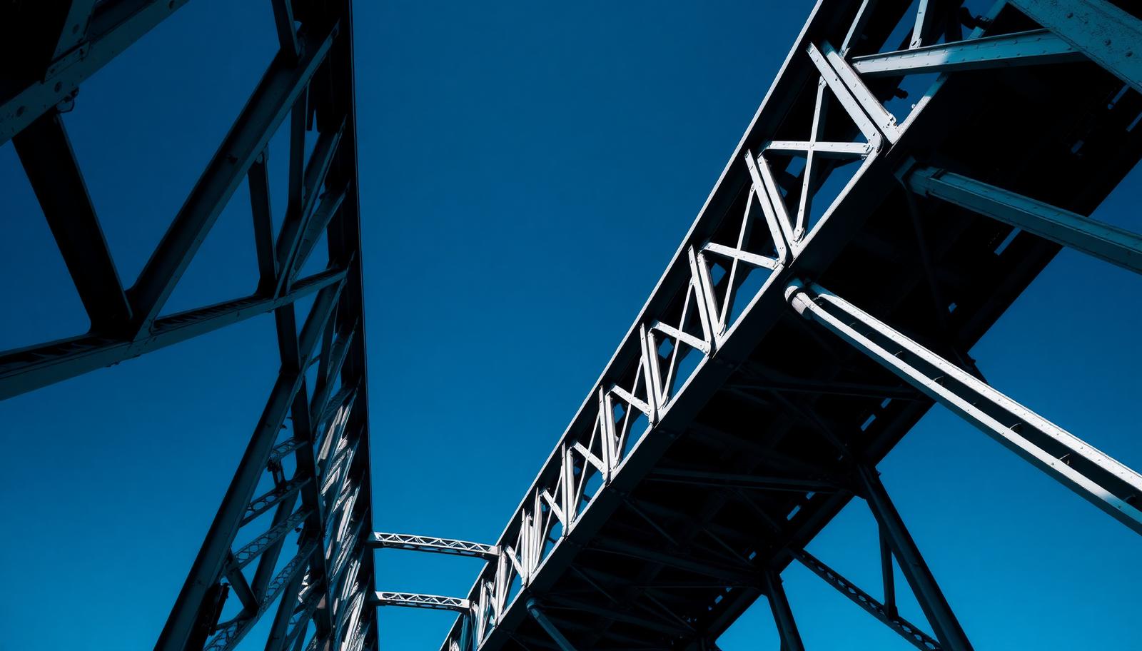 Interlocking architectural bridge structure representing the principal and appointed representative relationship