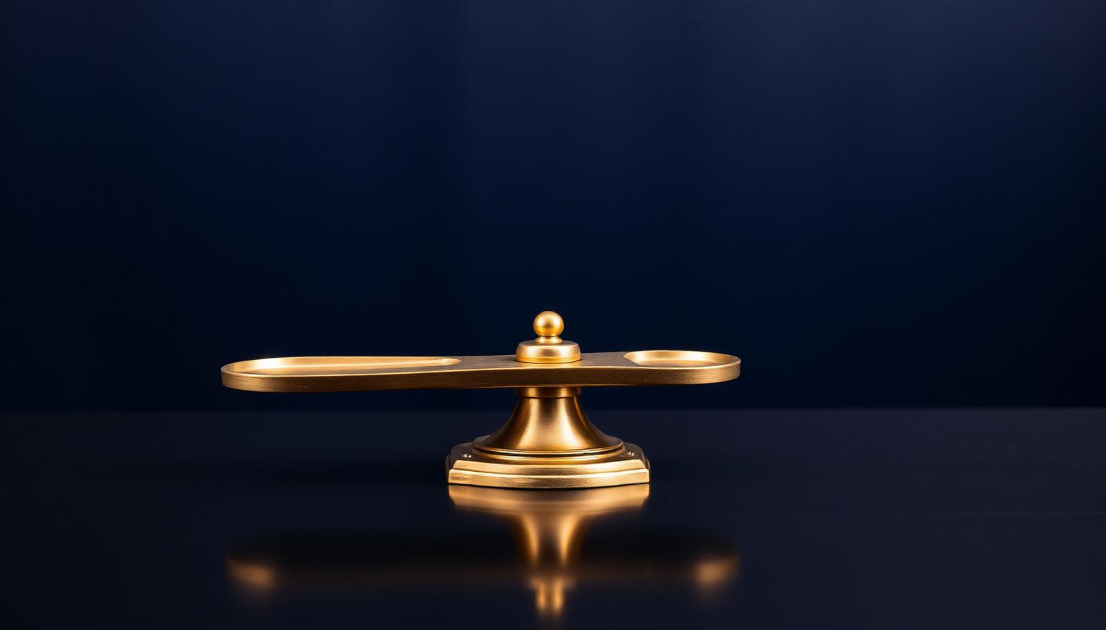 Antique brass balance scales on a dark surface representing fair value assessment in insurance product governance
